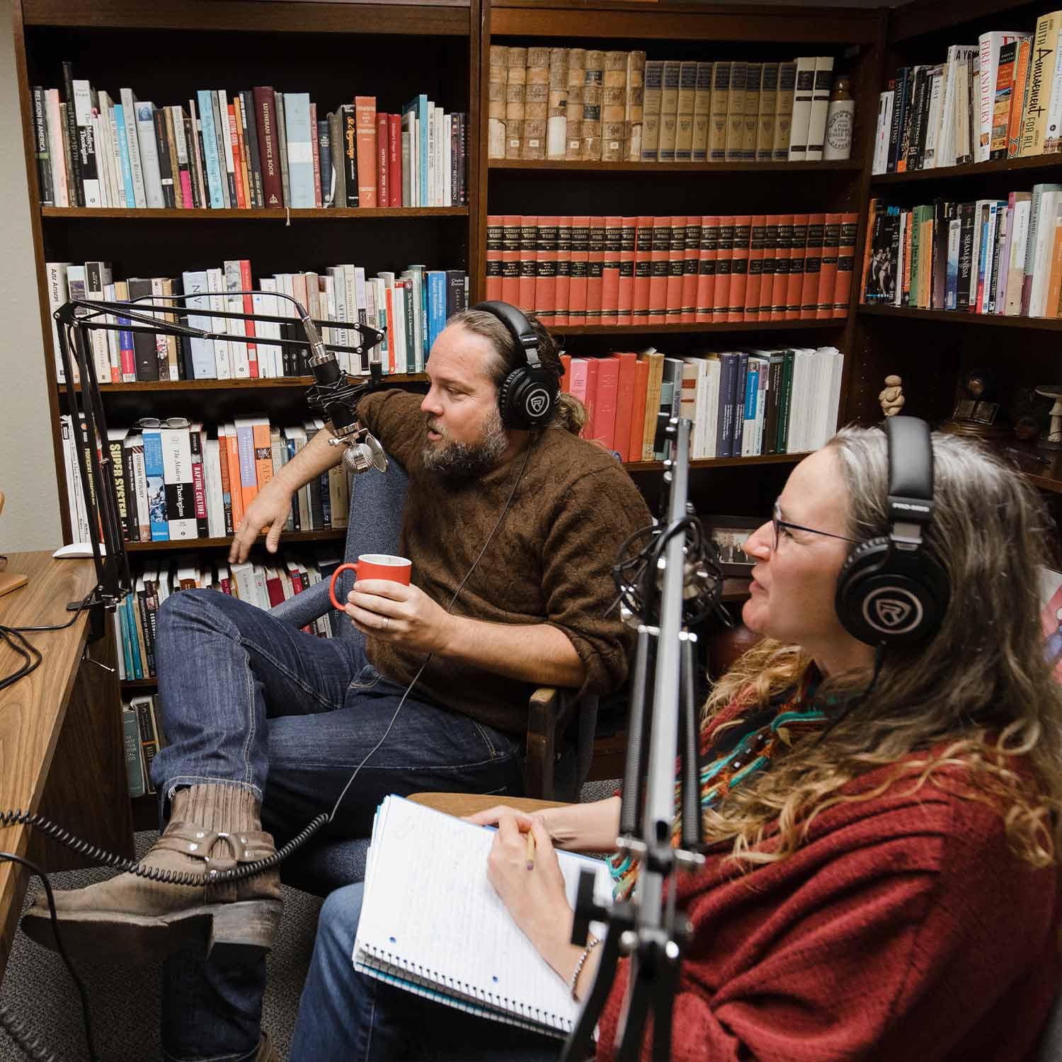 Professor Mallinson recording CUI Bono